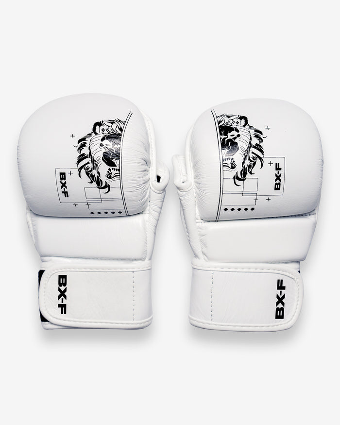 Cagework 6oz MMA Gloves Lion (White)